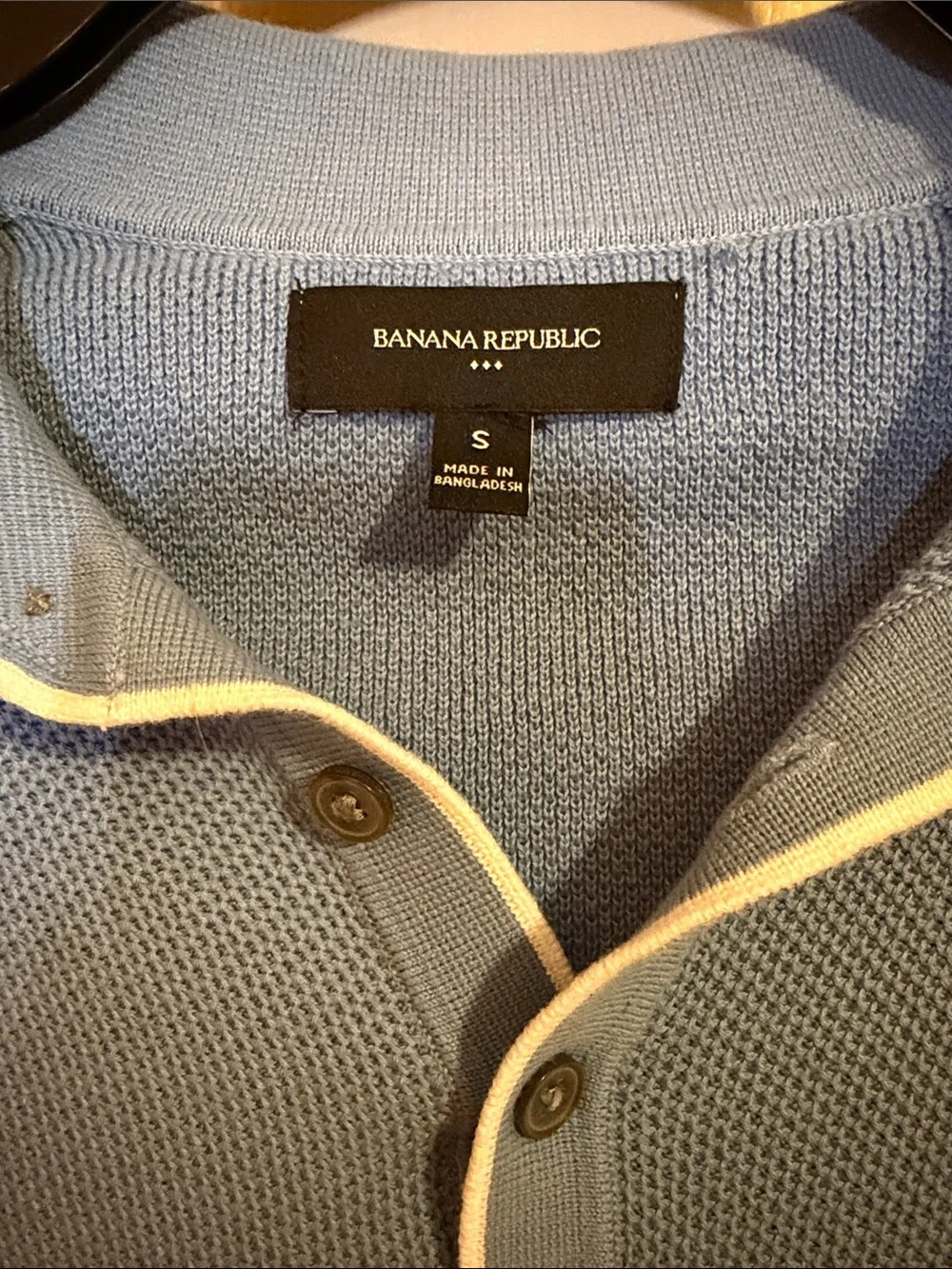 Banana Republic Light Blue Polo with White Trim